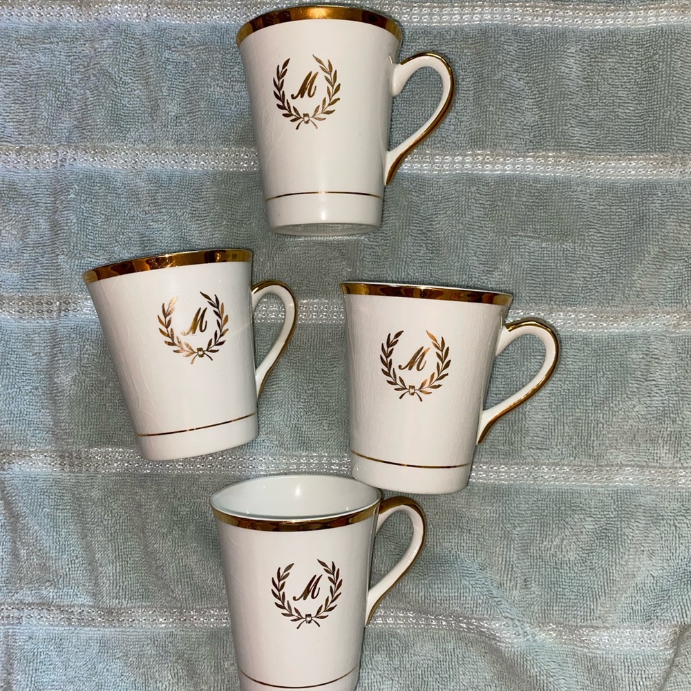 M monogrammed Enoch Wedgewood coffee/tea mugs